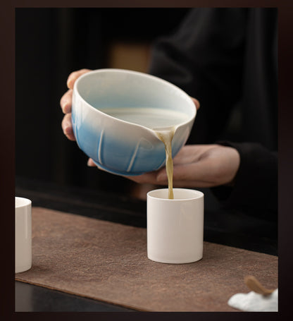 Gohobi White Porcelain Matcha Cup – Large Capacity Master Cup for Gongfu Tea, Home, and Office Use