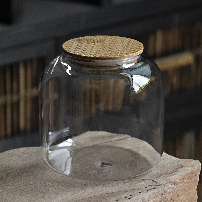 Gohobi Large Glass Grey Shade Tea Container