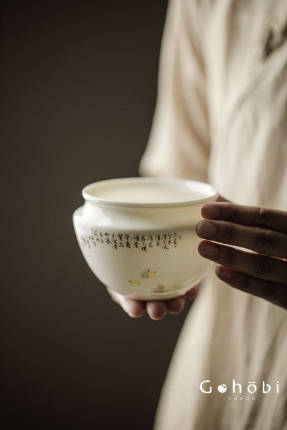 Gohobi Jade Porcelain Tea Wash Bowl – Ceramic Tea Rinse Basin for Gongfu Tea