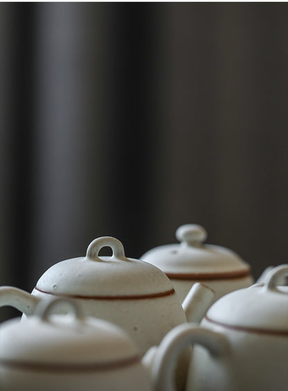 Gohobi Handmade Pulverised Kohiki White Teapots