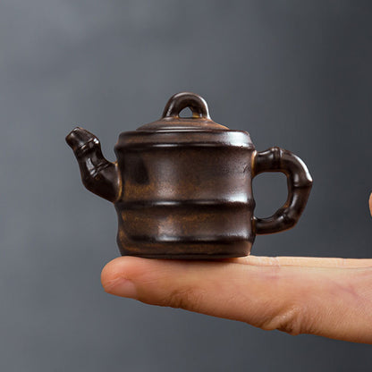 Gohobi Handmade Ceramic YiXing Clay Mini Teapot Ornament Tea pet