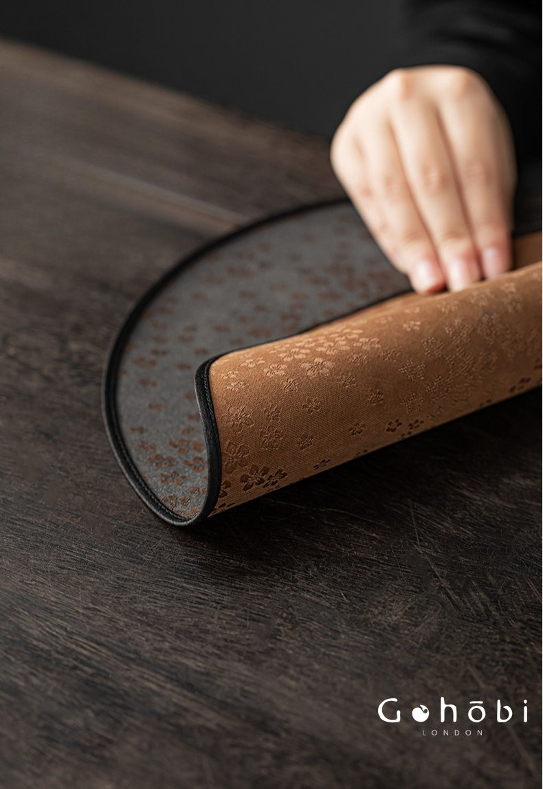 Gohobi Xiangyun Silk Tea Pad – Round Waterproof Tea Pot Placemat for Gongfu Tea Set