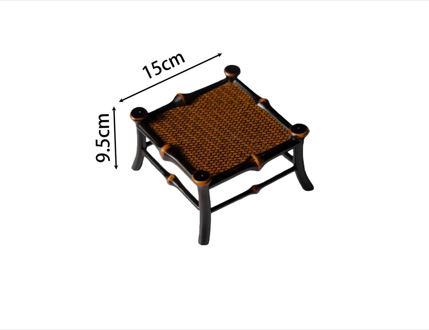 Gohobi Handmade Bamboo Flower Stand – Small Desktop Zen Tea Room & Orchid Display Table