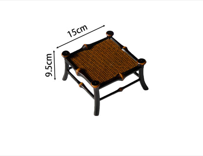 Gohobi Handmade Bamboo Flower Stand – Small Desktop Zen Tea Room & Orchid Display Table