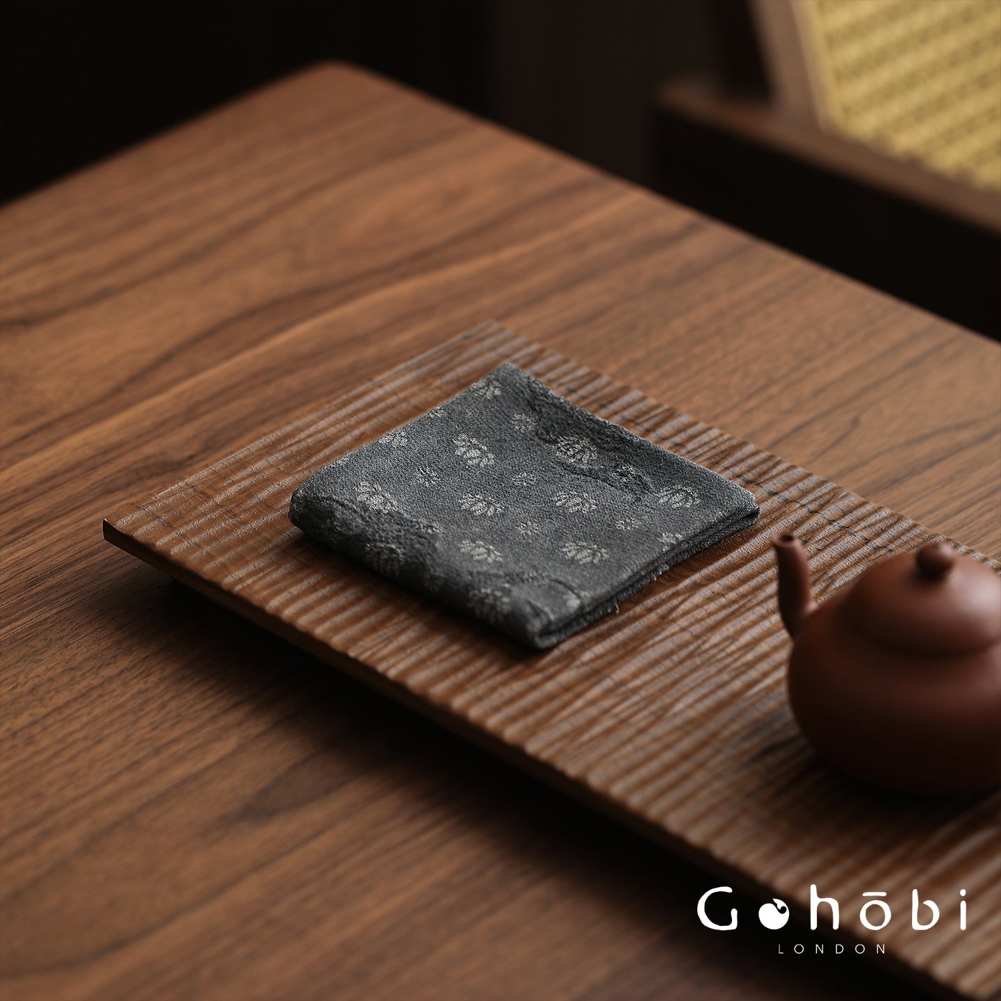 Gohobi Retro Lotus Tea Towel – Thick Absorbent Zen Tea Cloth for Tea Table