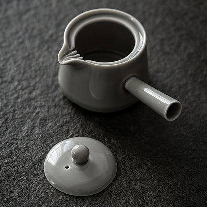 Gohobi Handmade Ice Grey Side Holder Teapot