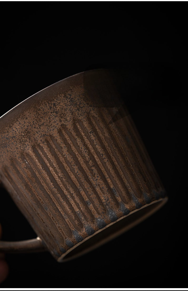 Gohobi Chinese Vintage Gilded Ceramic Coffee Cup with Saucer