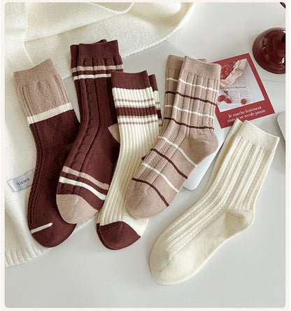 Gohobi Japanese Striped Medium Tube Socks