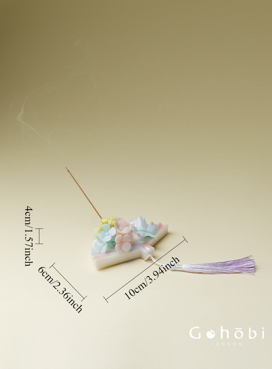Gohobi Handmade Floral Incense Holder 008 - Jade Fan