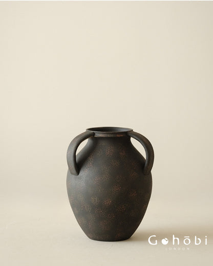 Gohobi Japanese Wabi-Sabi Three-Ear Ceramic Vase – Handmade Dried Flower Decorative Vase