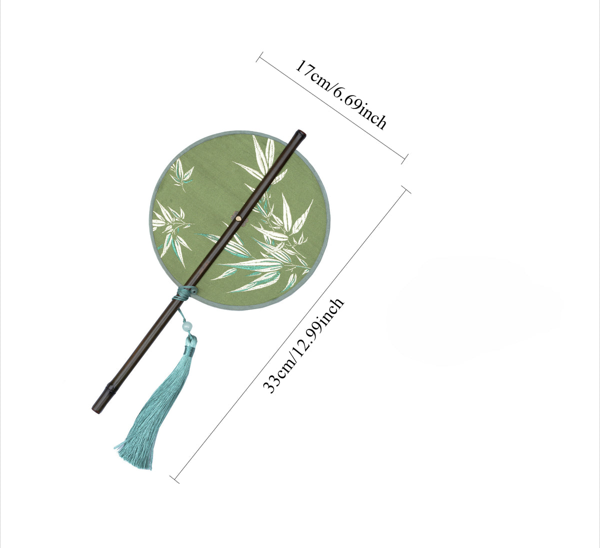 Gohobi Song Dynasty Style Round Hand Fan – Chinese Bamboo Handle Fan