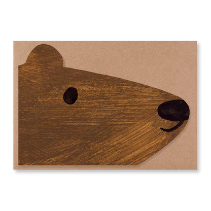 Mortlake Papers Brown Bear Shaped Greeting Card [Made in the UK]