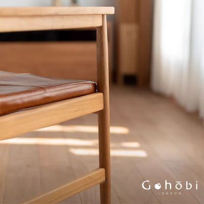 Gohobi Handmade Solid Wood Curved Armchair – Study Chair Office Seat Leisure Home Bedroom Chair | FSC Certified Furniture