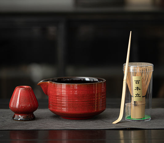 Gohobi Colourful Ceramic Bowl Matcha Set