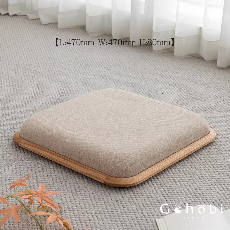 Gohobi Black Walnut Tatami Seat Cushion – Solid Wood Futon Meditation Seat for Tea Room, Bay Window or Floor Seating