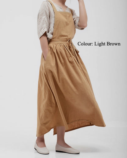 Gohobi Japanese-Korean Minimalist Cotton-Linen Apron