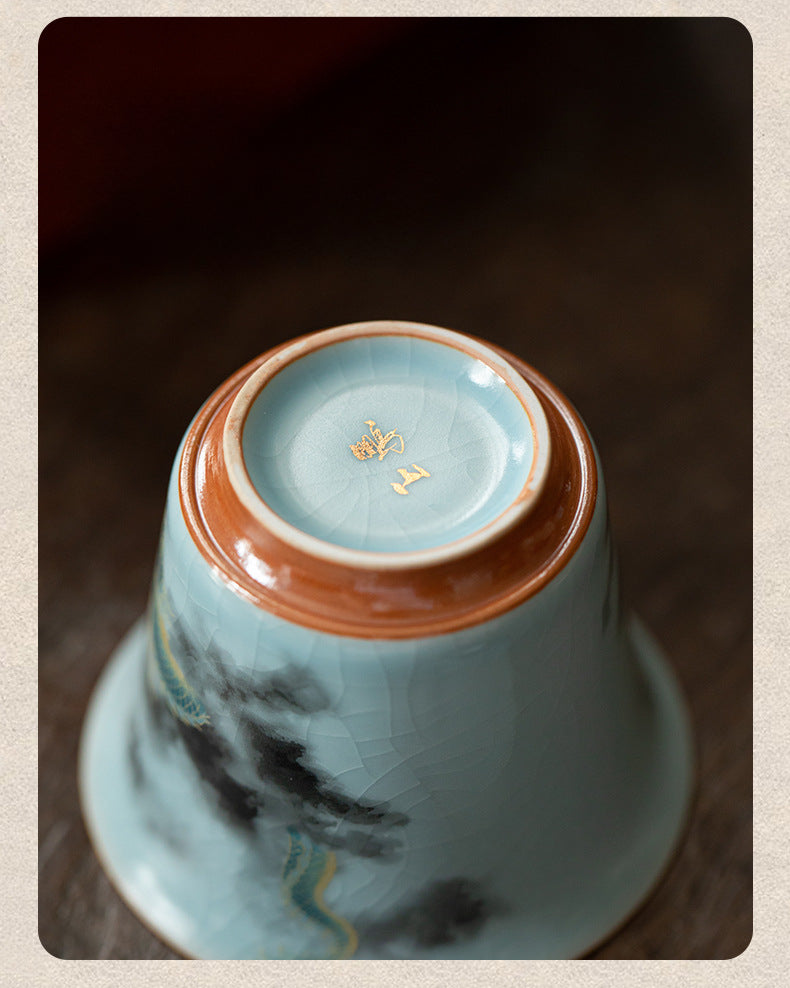 Gohobi Ru Kiln Celadon Dragon Gaiwan