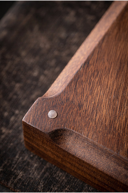 Gohobi Square Walnut Wooden Serving Tray Teapot Tray