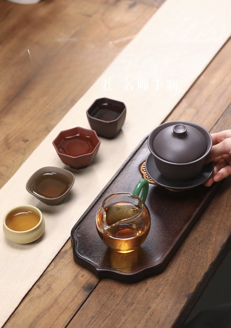 Gohobi Yixing Clay Handmade Purple Sand Gaiwan Tea Set