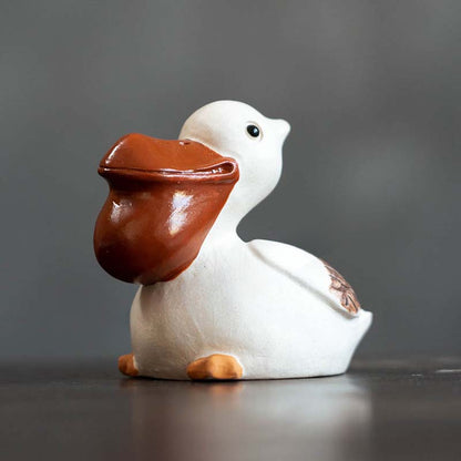 Gohobi Handmade Ceramic YiXing Clay Pelican Ornament Tea pet