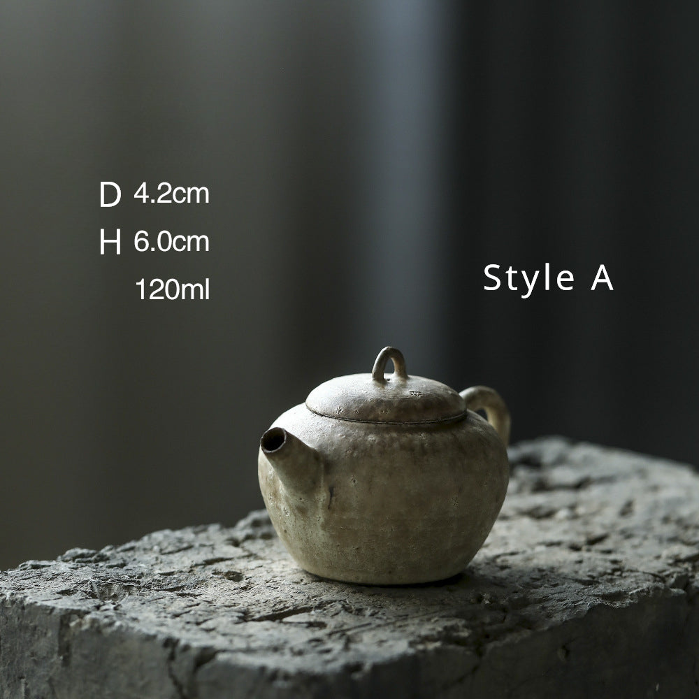 Gohobi Handmade Wood-fired White Paint Teapot