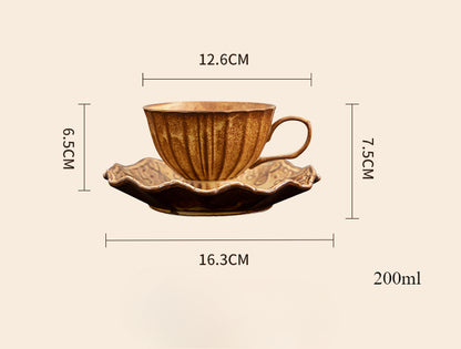 Gohobi Japanese Handmade Coffee Cup with Saucer 009