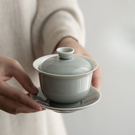 Gohobi Japanese-style Ice Ash Soot Glaze Sancai Gaiwan