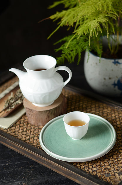 Gohobi Jade White Lotus Tea Cup Teapot Pitcher