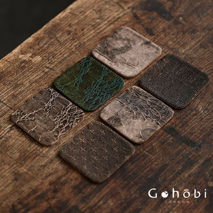 Gohobi Xiangyun Silk Tea Coaster – Handmade Tussah Silk Square Tea Mat Heat Insulation Pad