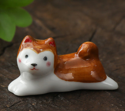 Gohobi Ceramic Lying Dog Chopstick Rest