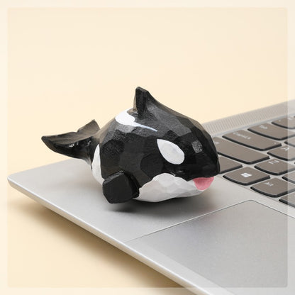 Gohobi Handcrafted Wooden Orca Ornament