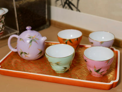 [清和堂 x Gohobi Gallery] Hand-painted Bamboo Leaf Pattern Tea Cup