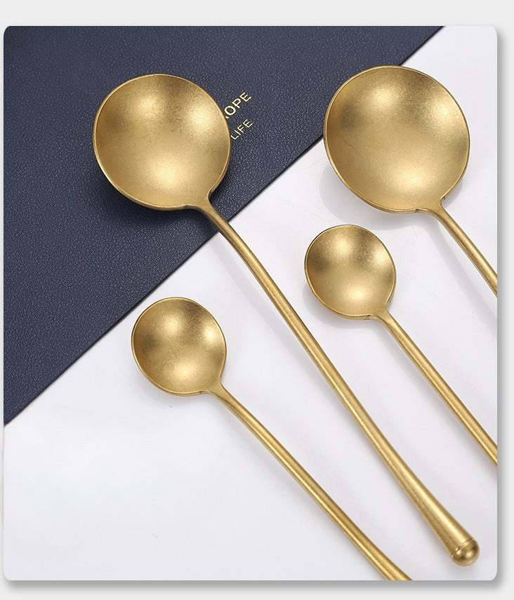 Gohobi A Set of 5 Pieces Gold Stonewashed Cutlery