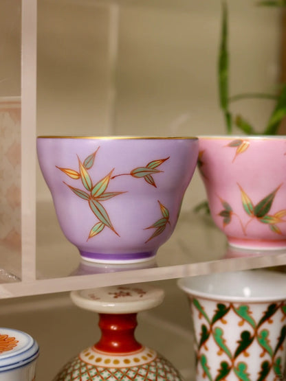 [清和堂 x Gohobi Gallery] Hand-painted Bamboo Leaf Pattern Tea Cup