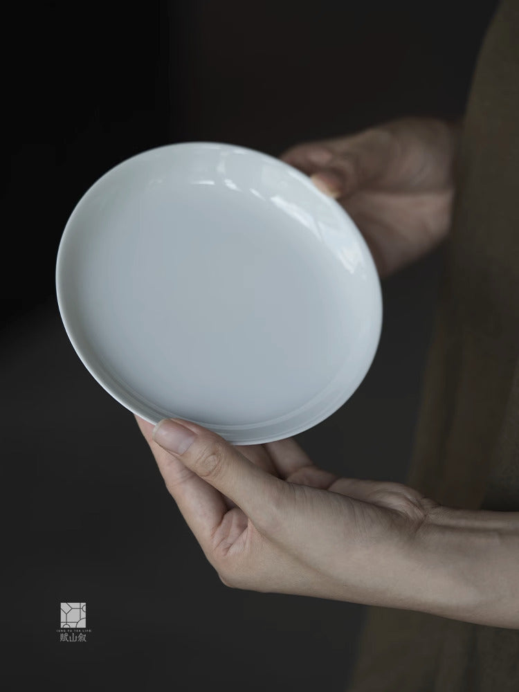 [賦山敘 x Gohobi] Gohobi Ceramic Jade White Teapot Plate