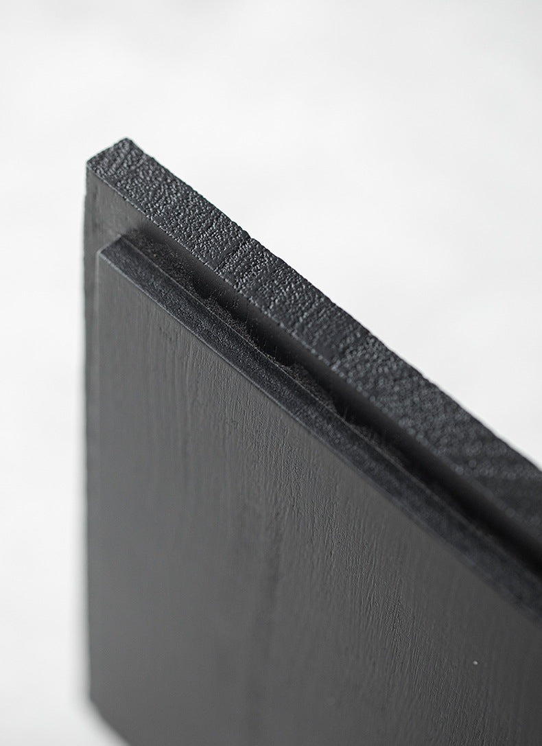 Gohobi Japanese-style Wabi-Sabi Teak Black Brown Square Tray 009