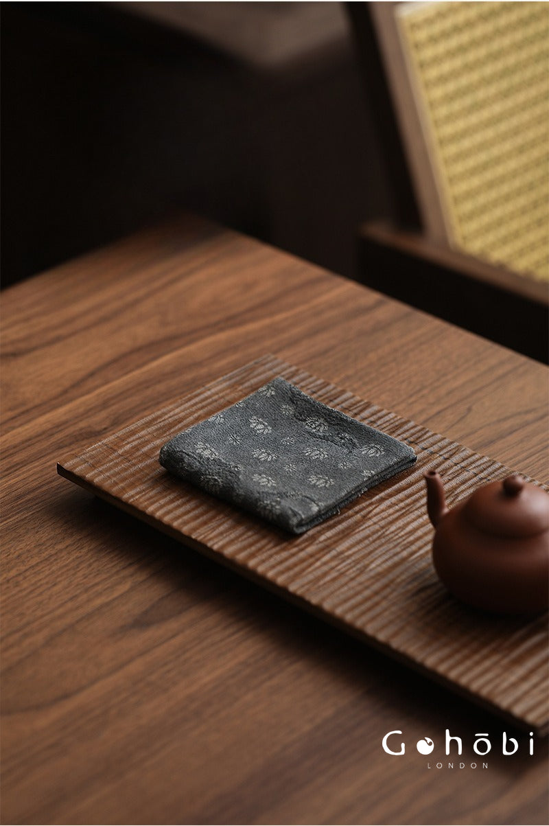 Gohobi Retro Lotus Tea Towel – Thick Absorbent Zen Tea Cloth for Tea Table