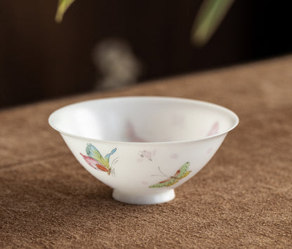 Gohobi Hand-painted Jade White Floral Porcelain Tea Cup