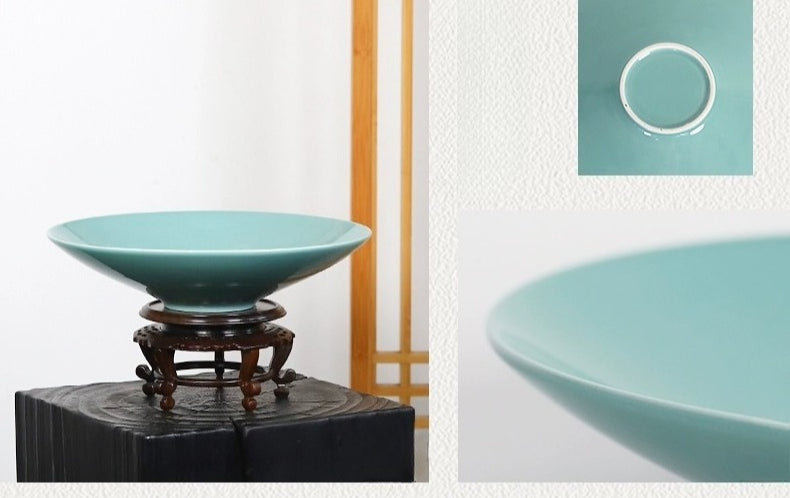 Gohobi Ikebana Ceramic Flower Bowl – Minimalist Flower Arrangement Water Plate