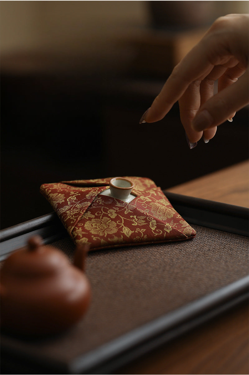 Gohobi Gaiwan Lid Brocade Fabric Cover