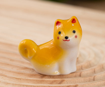 Gohobi Handmade Ceramic Shiba Inu Ornament Chopsticks Rest