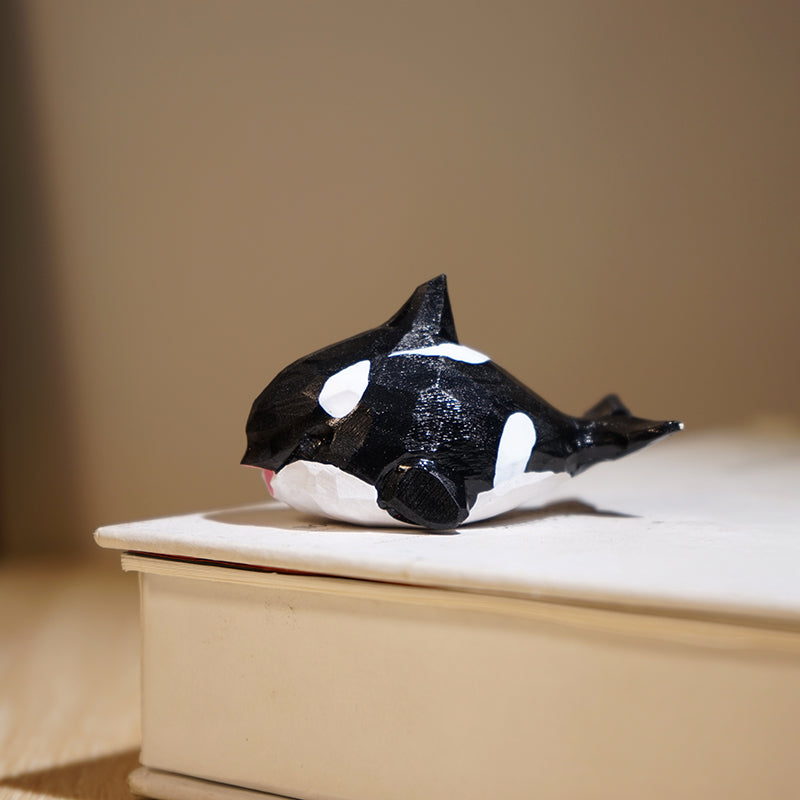 Gohobi Handcrafted Wooden Orca Ornament