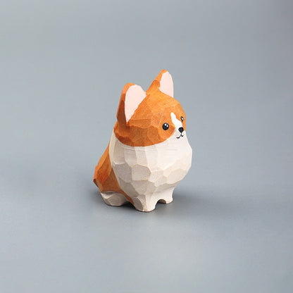 Gohobi Handcrafted Wooden Corgi Dog Ornament