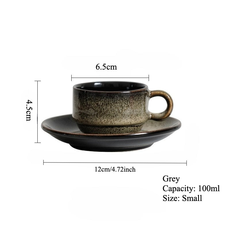 Gohobi Ceramic Coffee Cup and Saucer Set