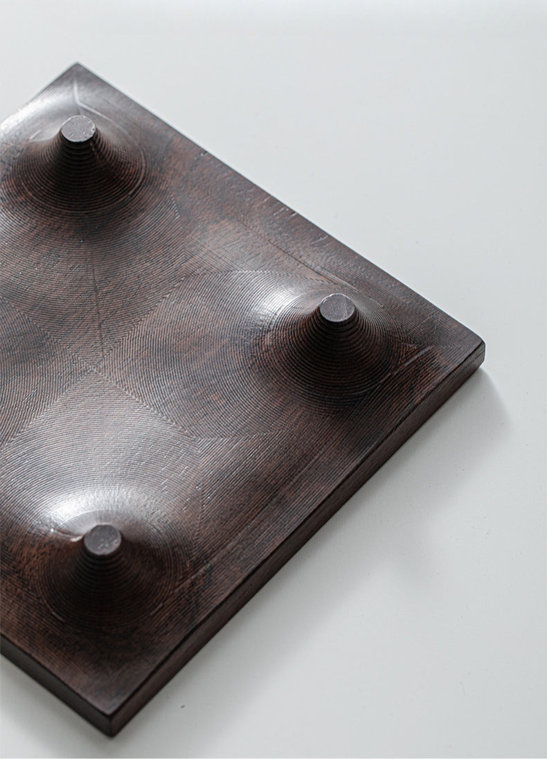 Plateau carré noir ébène Gohobi de style japonais Wabi-Sabi 004