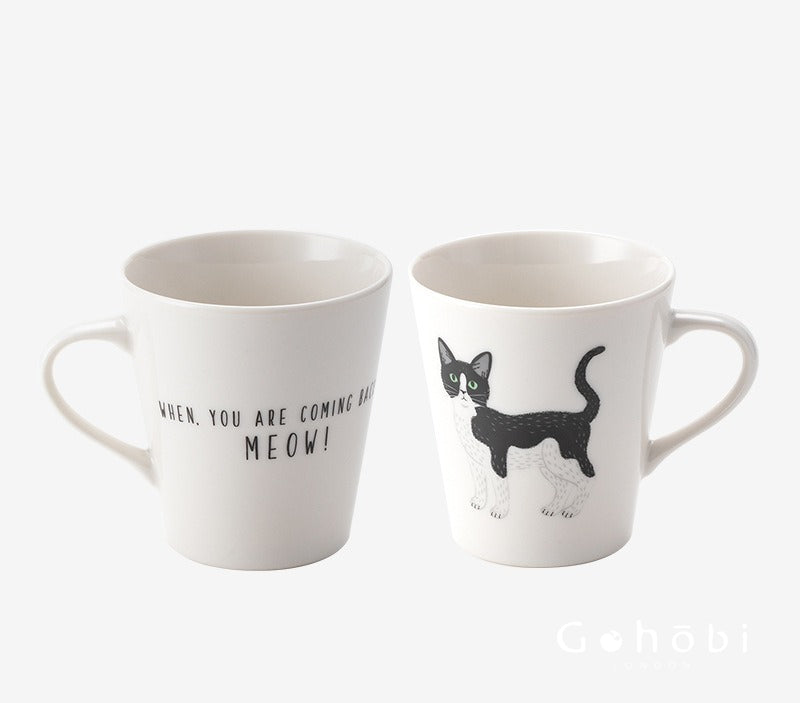 Gohobi Japanese Minoyaki Cute Cat Ceramic Mug [Made in Japan]