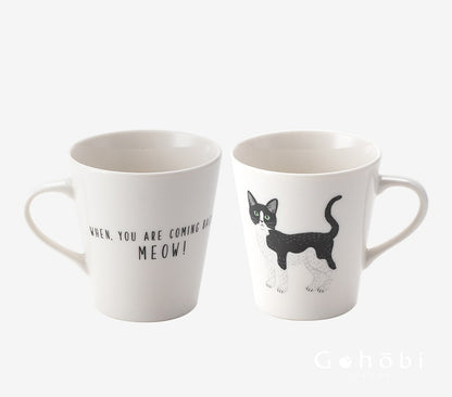 Gohobi Japanese Minoyaki Cute Cat Ceramic Mug [Made in Japan]