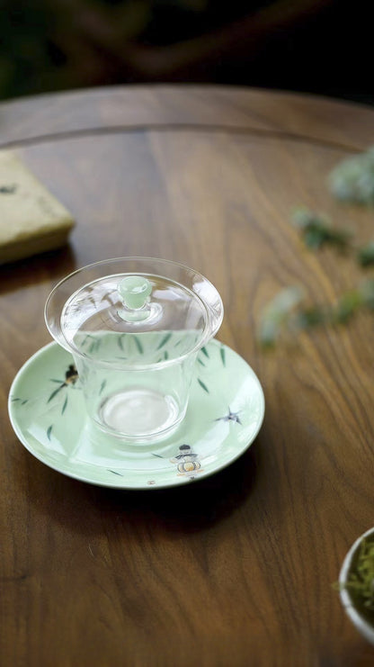 Gohobi Handmade Green Glass Tea Gaiwan