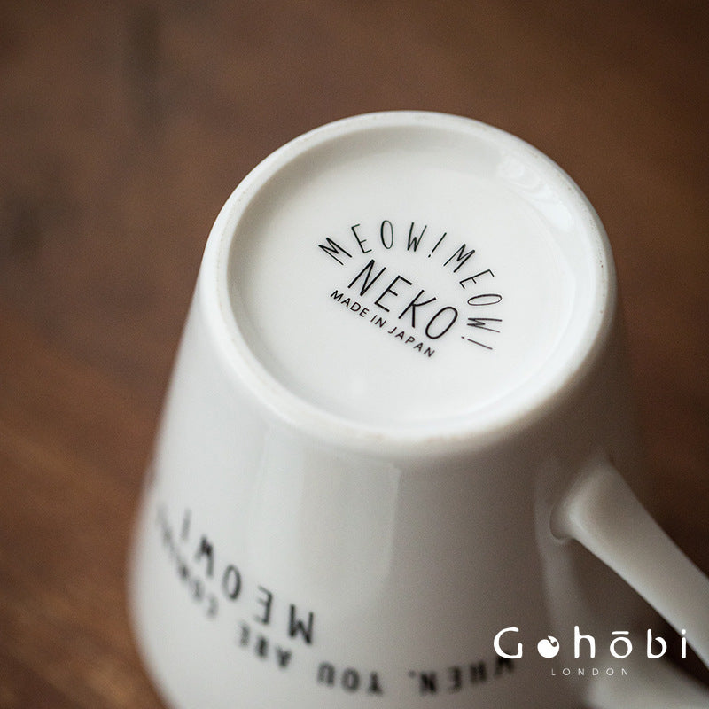 Gohobi Japanese Minoyaki Cute Cat Ceramic Mug [Made in Japan]