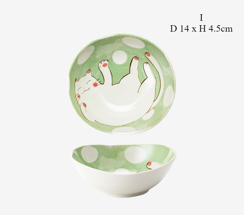 [Made In Japan] Gohobi Japanese Cats Plate